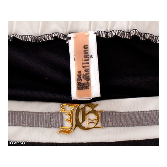 SOLD! JOHN GALLIANO Black Pleated Strapless Top - Picture 7 of 9